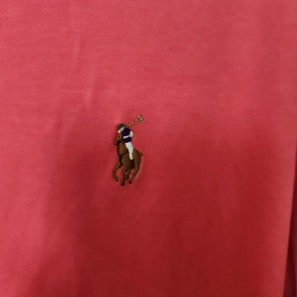 Polo Ralph Lauren Red Pima Soft Touch Polo Shirt Embroidered Flesh Pony‎ XXL